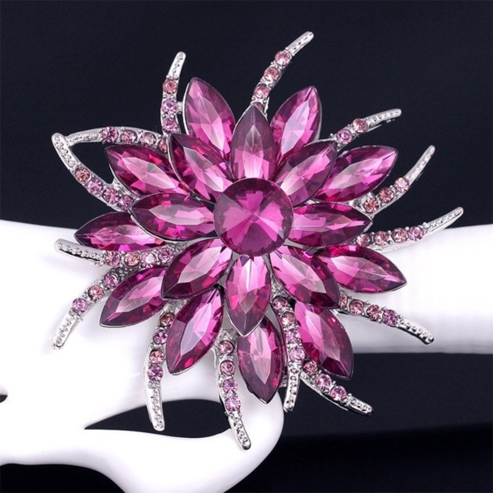 Flower Crystal Brooches Pins Rhinestone Brooch Pin